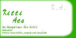 kitti acs business card