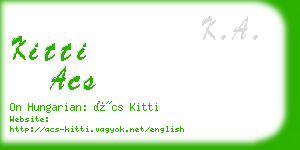 kitti acs business card